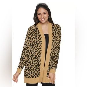 Apt. 9 Leopard Print Lightweight Cardigan Women’s Size XL